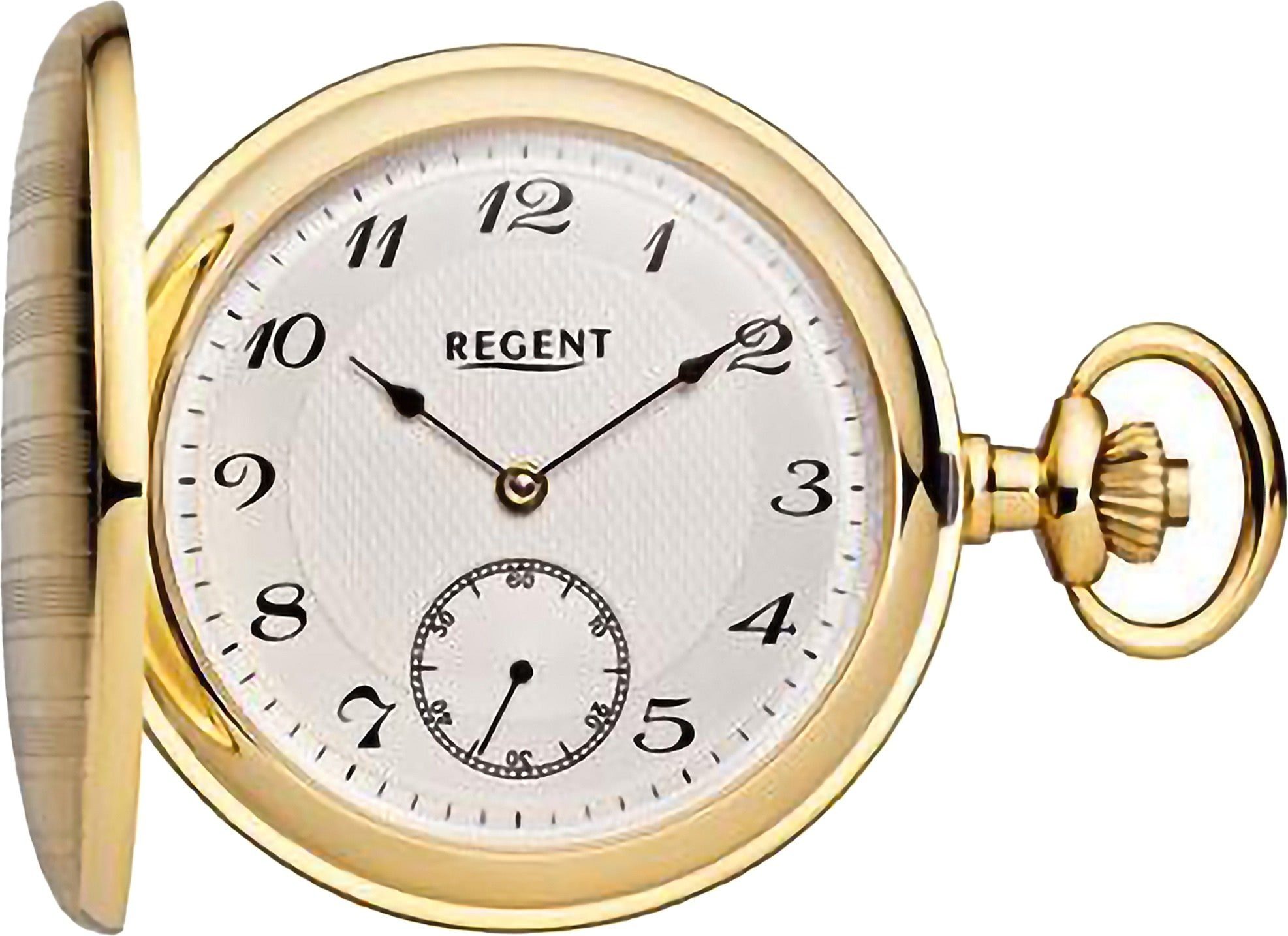 Regent Taschenuhr Regent Herren Taschenuhr Analog Gehäuse, (Analoguhr), Herren Taschenuhr rund, extra groß (ca. 50mm), Metall, Elegant gold