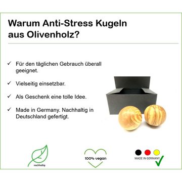 Olivenholz-erleben Beruhigungs- und Entspannungsgerät Entspannungs-Kugeln in Box Durchmesser ca. ø 3,5 cm, 3-tlg., 2 Kugeln 1x Box, nachhaltig