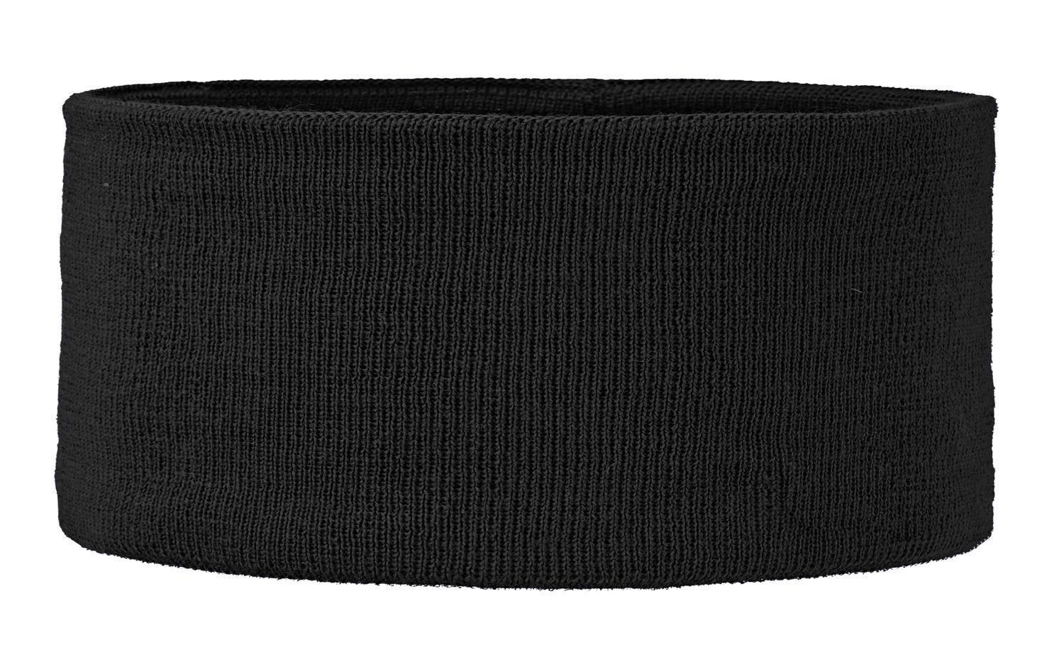Areco Stirnband 100 warm Innen-Fleece sportlich Strick-Stirnband schwarz mit