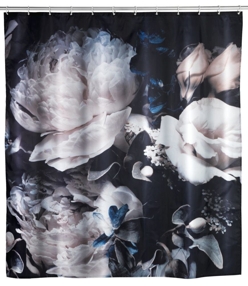 WENKO Duschvorhang Anti-Schimmel-Duschvorhang PEONY, Polyester, Wenko Breite 200 cm, Mit modernem Motiv