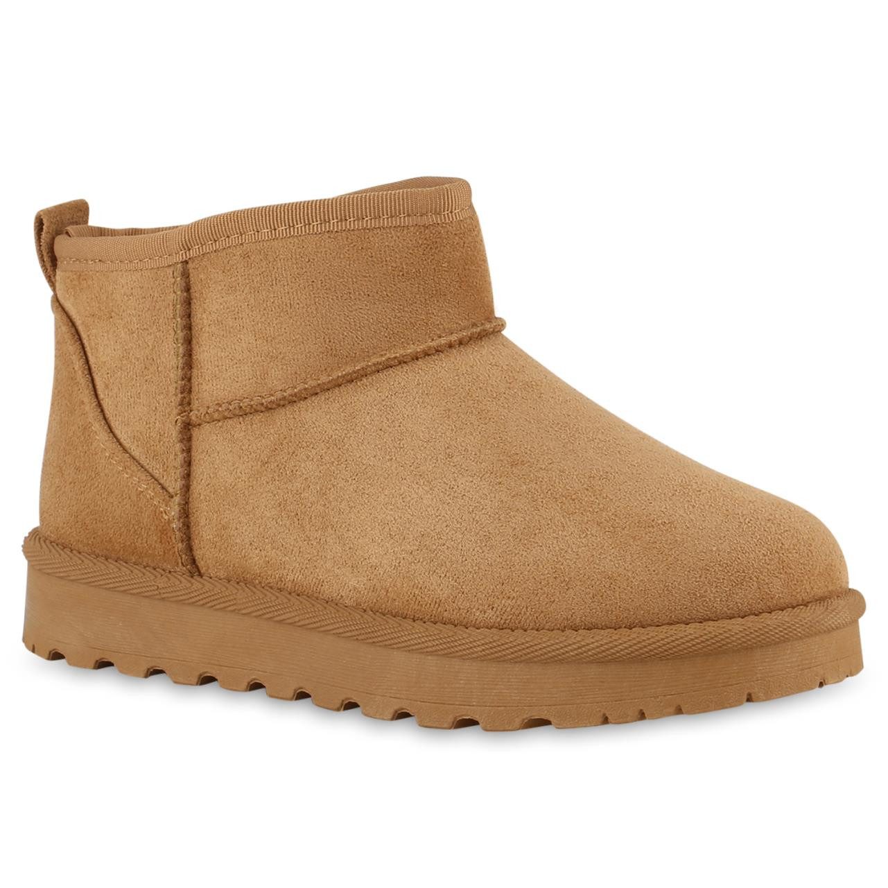 VAN HILL Damen Warm Gefüttert Winter Boots Stiefeletten Profil-Sohle Schuhe Winterstiefelette Schuhe
