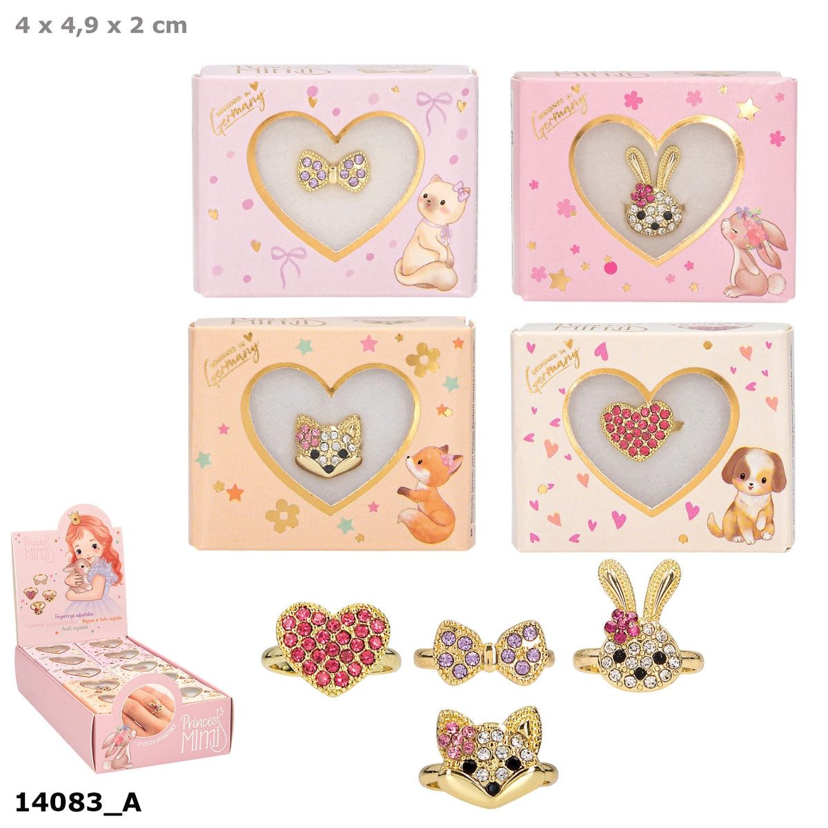 Depesche Spiel Princess Mimi Fingerring Gold Strass – 1 von 4 zufällig