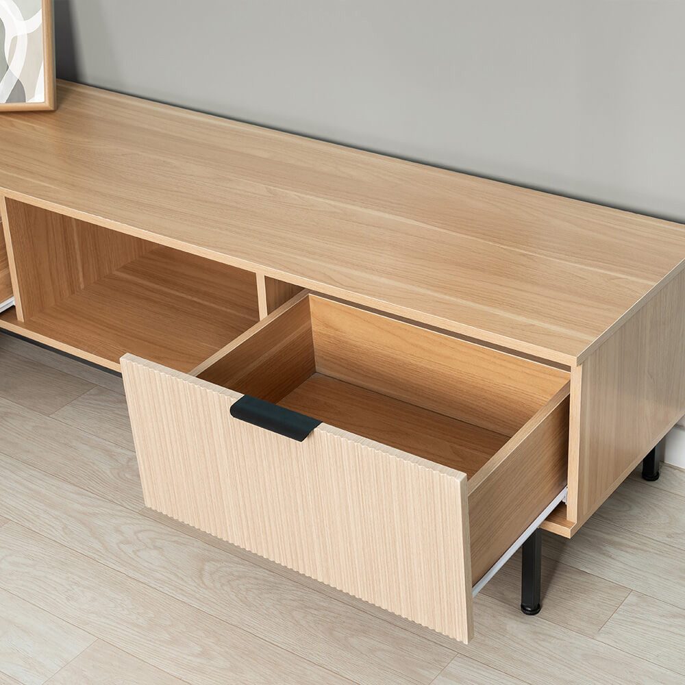HOME DELUXE TV-Schrank NYLA - 160 x 42 x 43 cm Lamellenfronten, TV-Sideboard, Lowboard, Fernsehrschrank