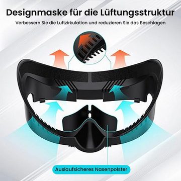 Daisred 3-in-1 PU-Gesichtsabdeckungsset für Meta Quest 3 Virtual-Reality-Headset