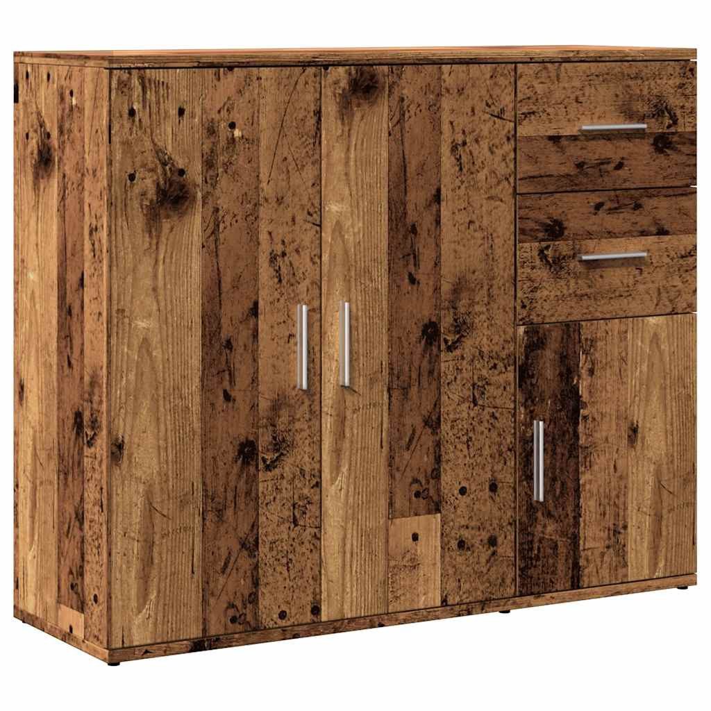 vidaXL Sideboard NA Sideboard Anrichte Schrank Lowboard Altholz-Optik 91x29,5x75 cm Hol