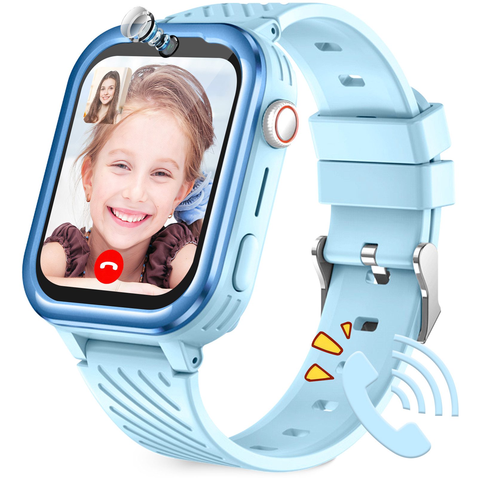 Rayofi 2025 Neueste Smartwatch Kinder mit GPS, HD-Videoanrufe, 4G-Anrufe Smartwatch (IPS-Farb-Touchscreen cm), GPS Tracker Kinder, SMS, SOS, WhatsAPP, WiFi, Kamera, Schulmodus. IPX7 Wasserdichte Kinder Watch, 1,83-Zoll-IPS-Farb-HD-Touchscreen Telefon Uhr, für Mädchen Jungen 3-16 Jahre.