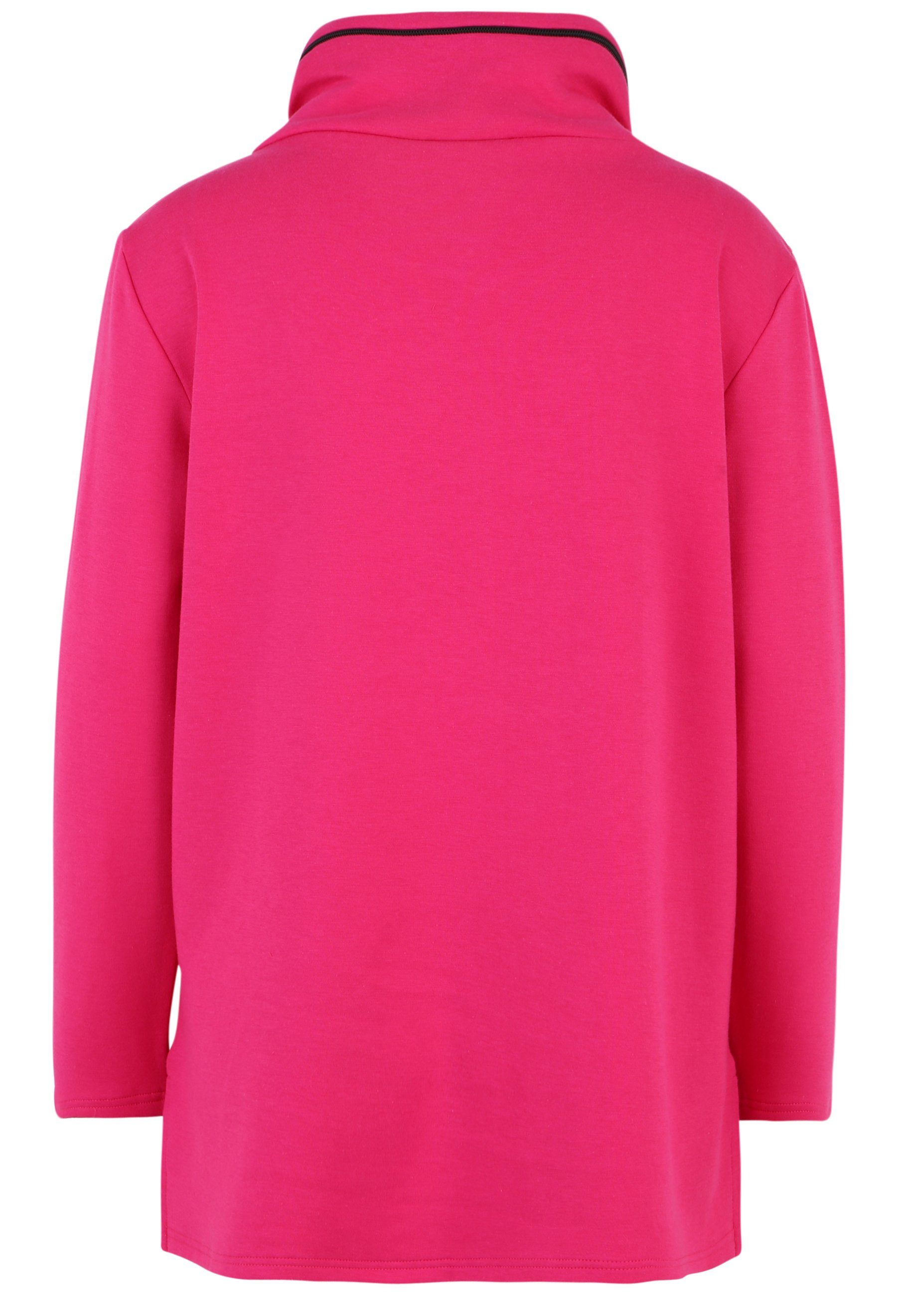 Doris Streich mit mit Nylon-Tasche modernem Longshirt Sweatshirt PINK Motivprint und Design