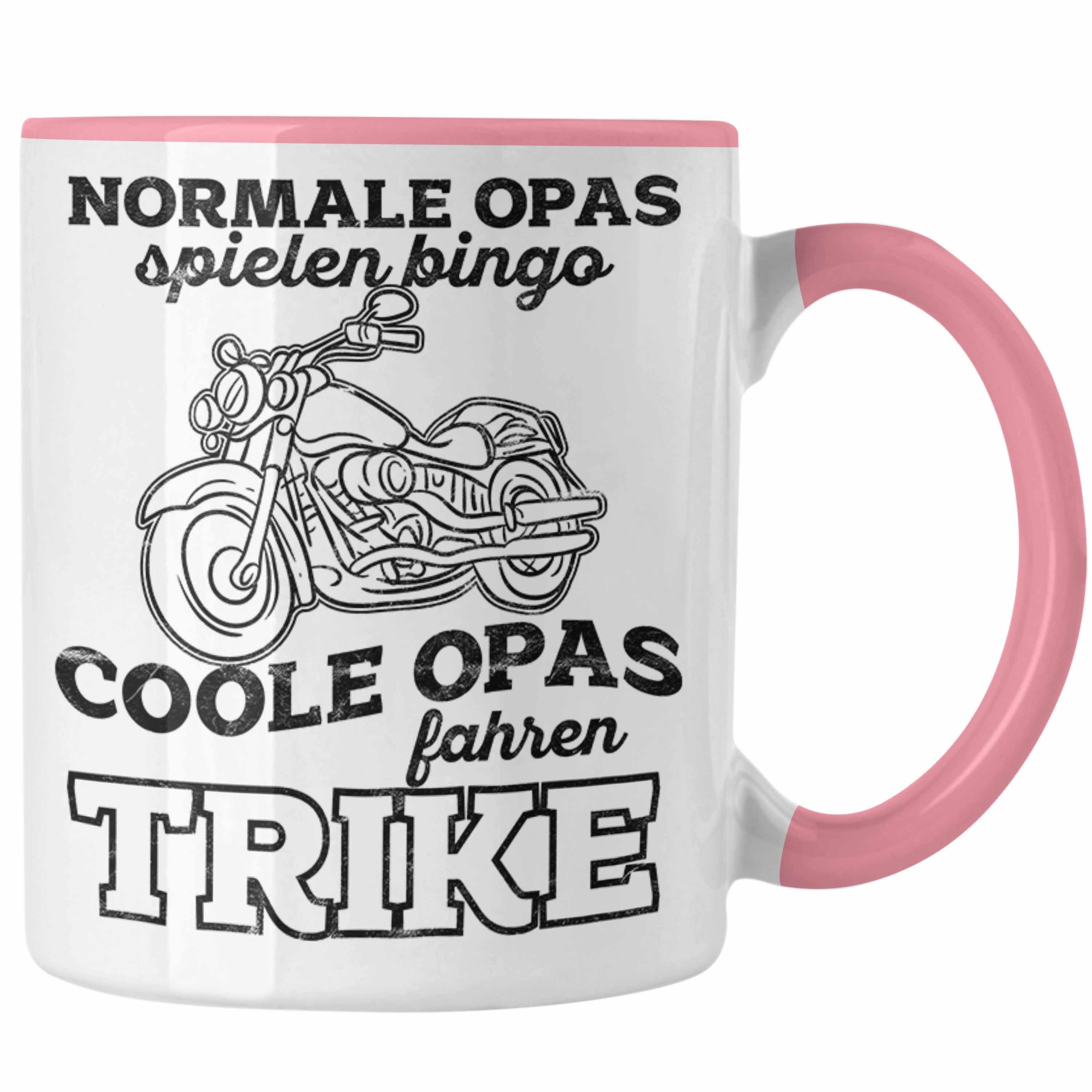 Trendation Tasse Tasse für Opa Geschenk für Trike Fahrer Geschenkidee Lustig Rosa