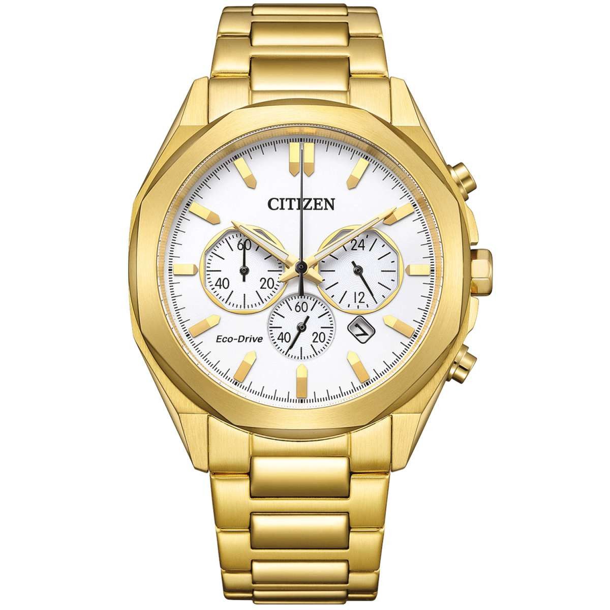 Citizen Chronograph CA4592-85A, Herrenuhr Eco-Drive Solar Goldfarben