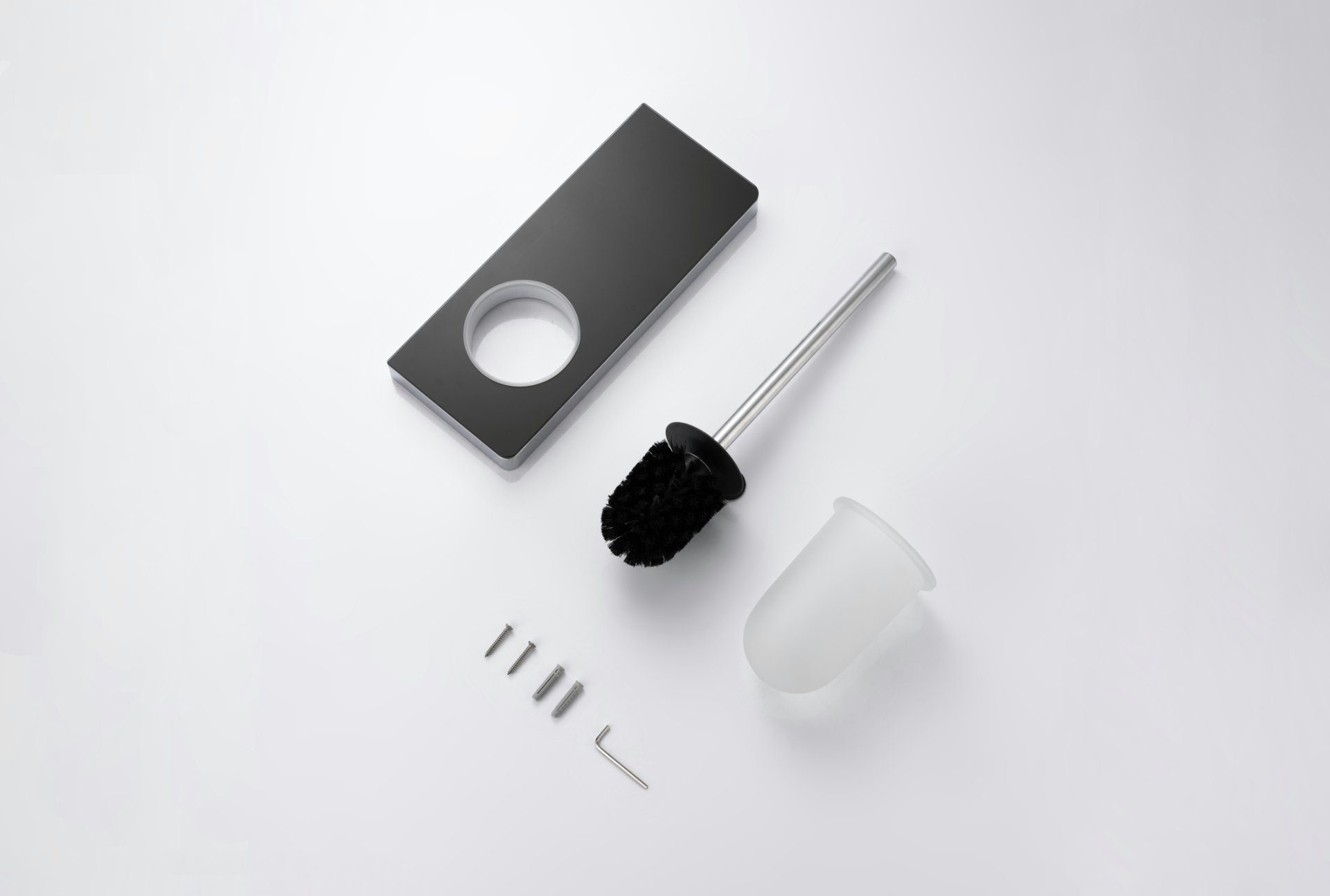 Bernstein WC-Reinigungsbürste G505, aus Edelstahl / mit Ablage aus Glas - Farbe wählbar