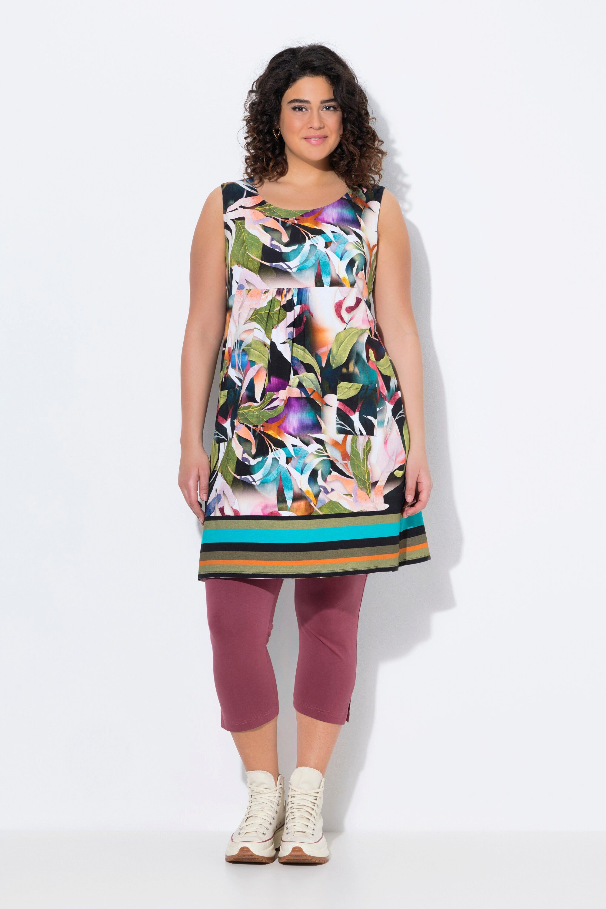 Ulla Popken Jerseykleid Jerseykleid bedruckt A-Linie günstig online kaufen