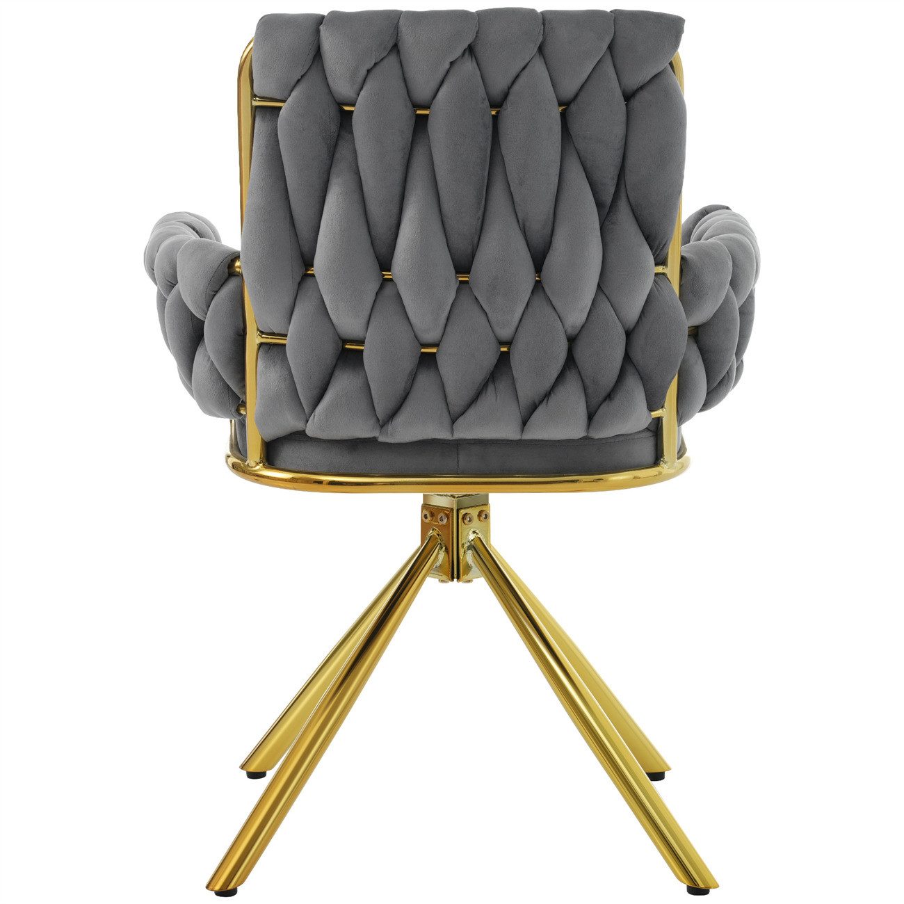 autolock Esszimmerstuhl Samt-Esszimmerstuhl,6er set,Sessel,luxuriöser Drehstuhl, Freizeit-Drehstuhl mit vier Stützbeinen aus Metall