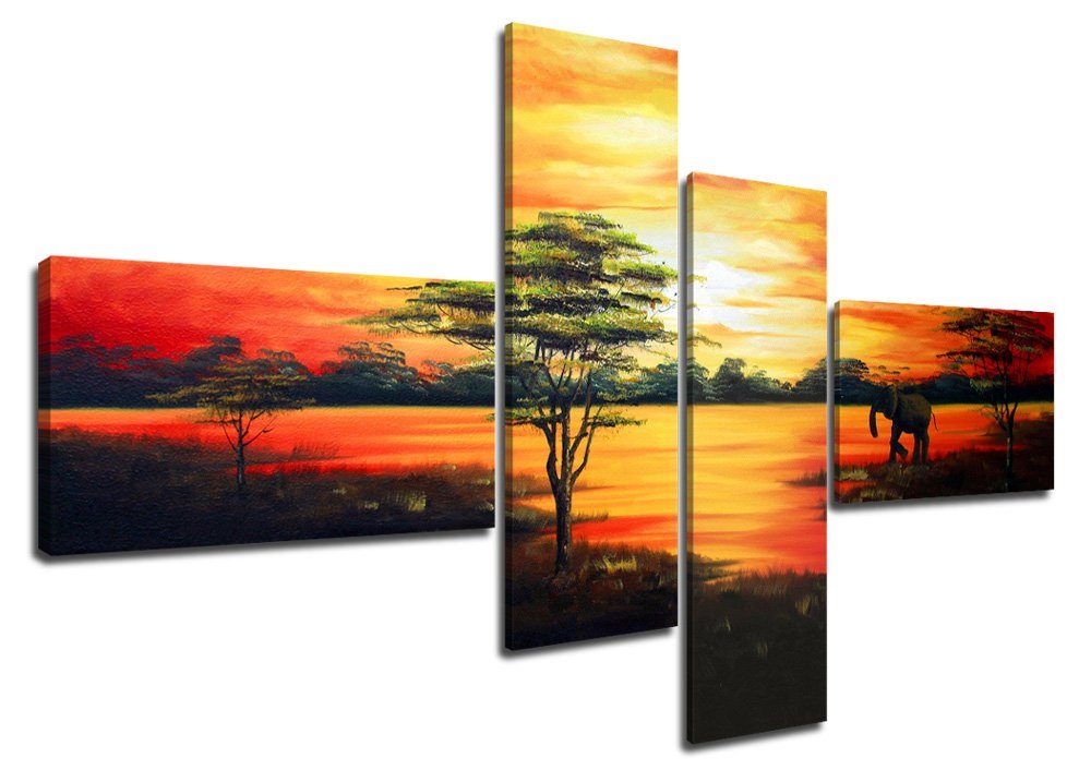 Visario Kunstdruck 4 er Set auf Leinwand Visario 160 x 70 cm fertig zum Aufhängen, 6504