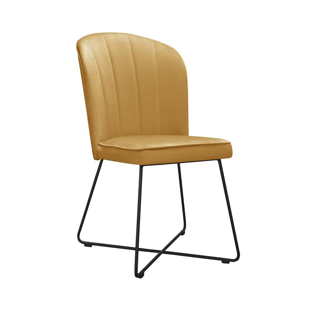 JVmoebel Stuhl, Design Textil Gelb Stuhl Praxis Kanzlei Warte Zimmer Stühle Ess Sitz Polster Stoff
