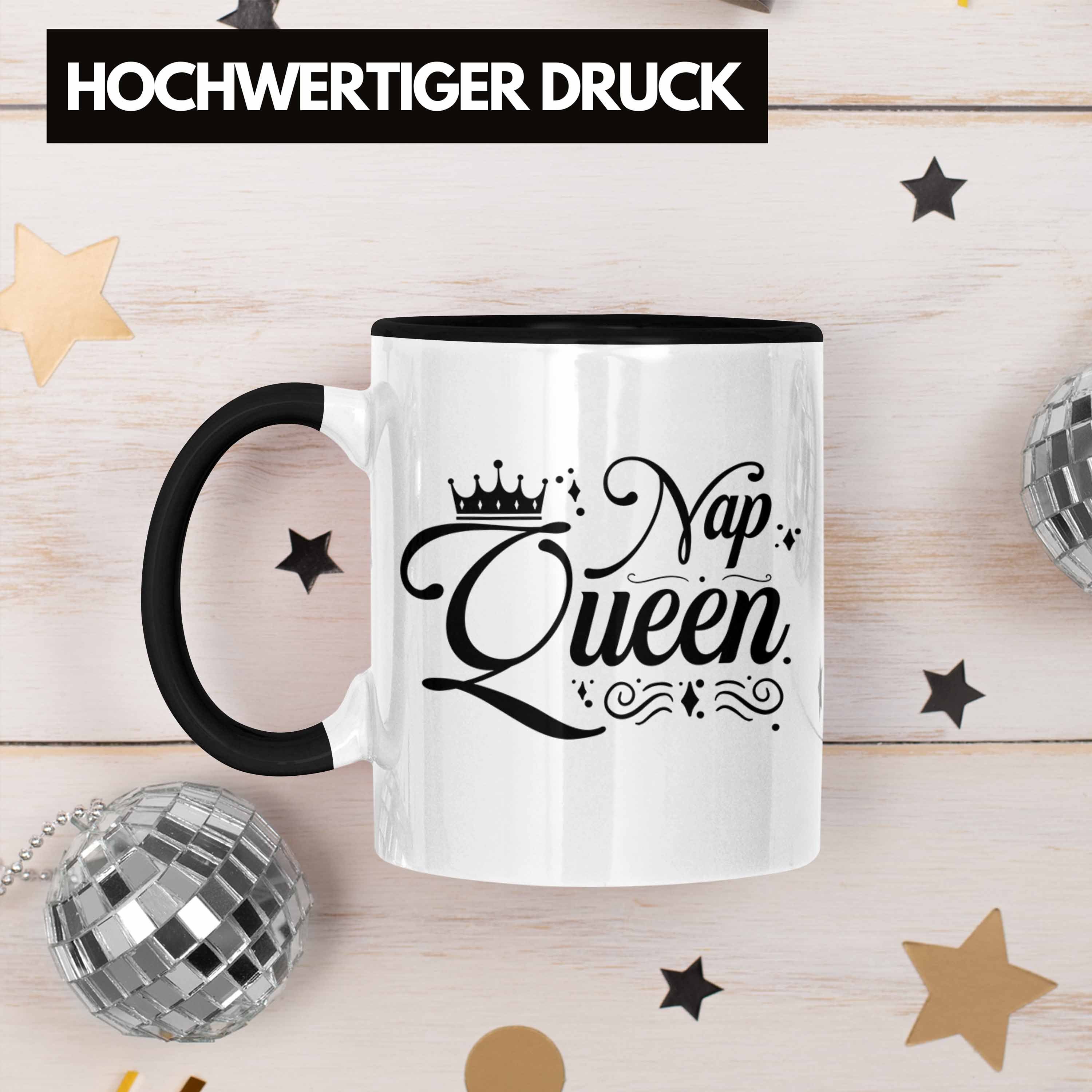 Queen Tasse Trendation Lustige - Geschenk MIttagsschlaf Mädchen Tochter Nap Geschenkidee Tasse Trendation Schwarz Freundin