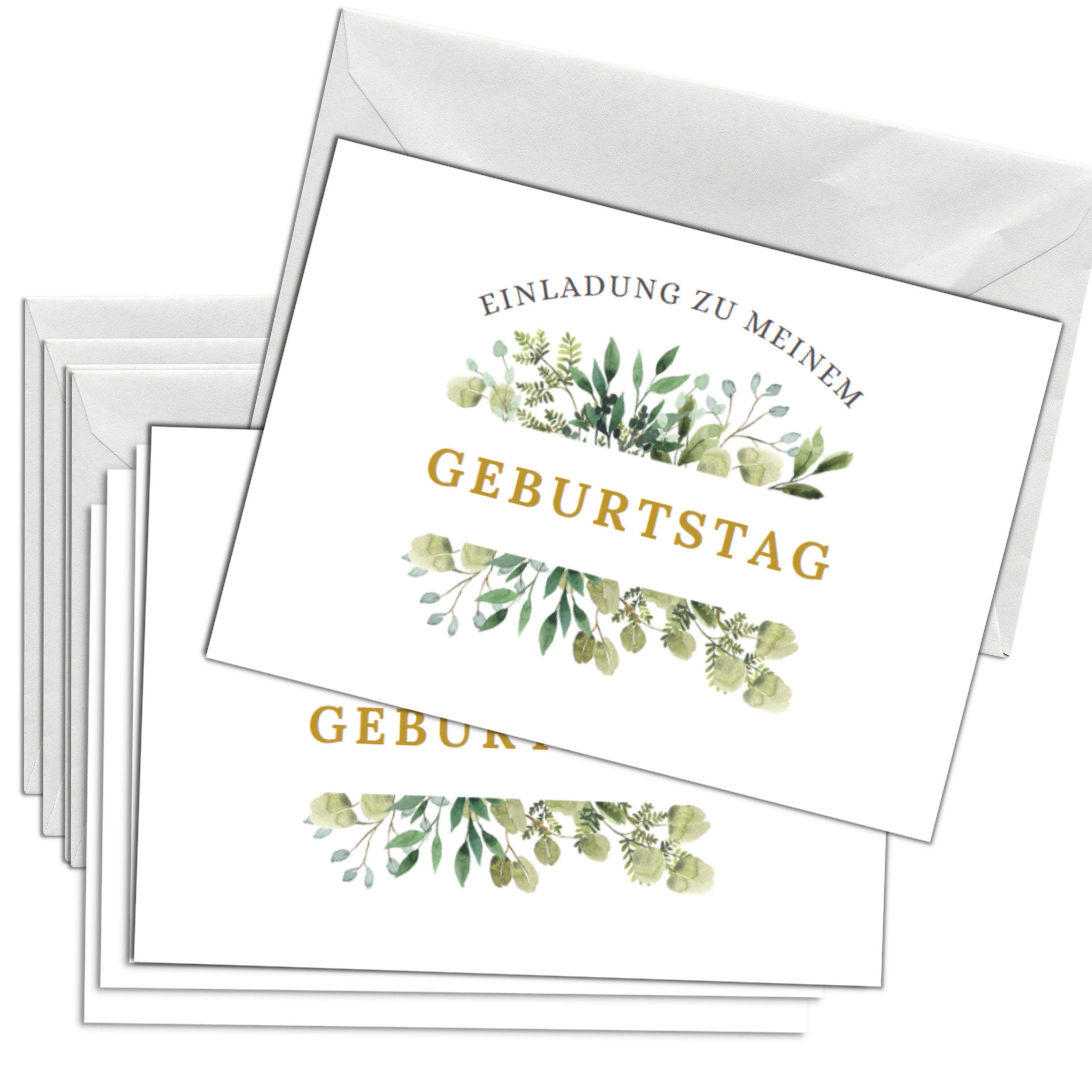 Briefzauber Einladungskarten 12x Geburtstag Einladungskarten mit 12x Umschlägen