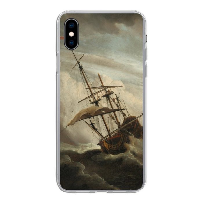 MuchoWow Handyhülle Ein Schiff auf offener See während eines Sturms - Gemälde von Willem Handyhülle Apple iPhone Xs Max Smartphone-Bumper Print Handy