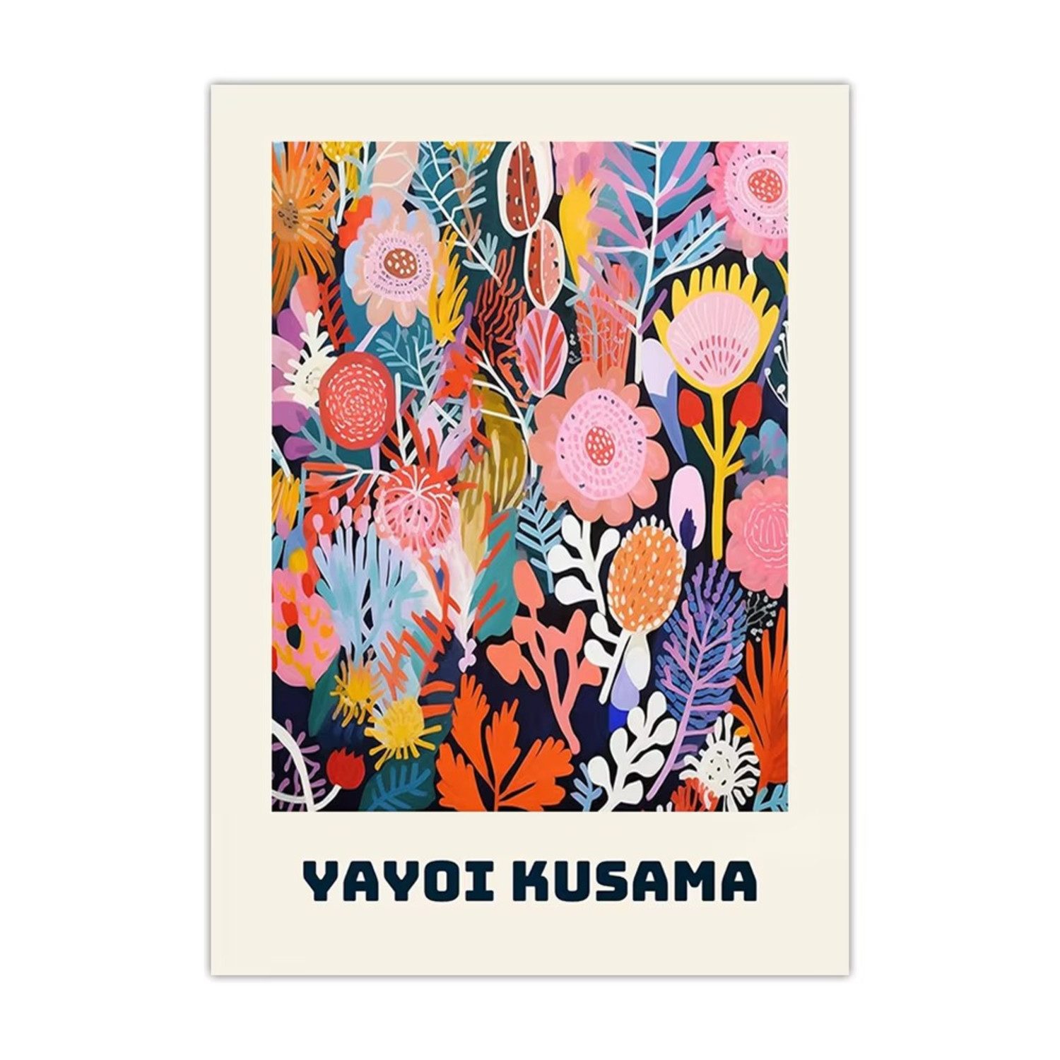 TPFLiving Kunstdruck OHNE RAHMEN, Yayoi Kusama Unendliche Welt Bunte Quallen - (Leinwandbild XXL), Farben: Farben: grün, rot, blau -Größe: 20x30cm