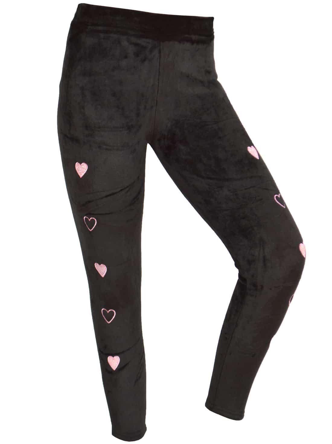 KMISSO Leggings Mädchen Nicki Thermo Hose Leggings Herzchen 30520 (1-tlg) mit elastischem Bund