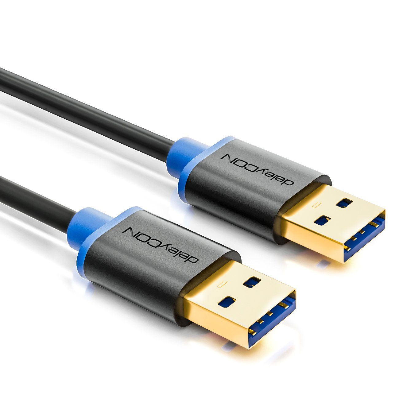deleyCON deleyCON 1m USB 3.0 Datenkabel 5Gbit/s USB A-Stecker zu USB A-Stecker USB-Kabel