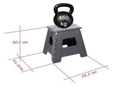 KS-Direkt Klapptritt Klapptritt H30,5cm Trittstufe Klapphocker Küchenhocker Camping 150kg, Platzsparend