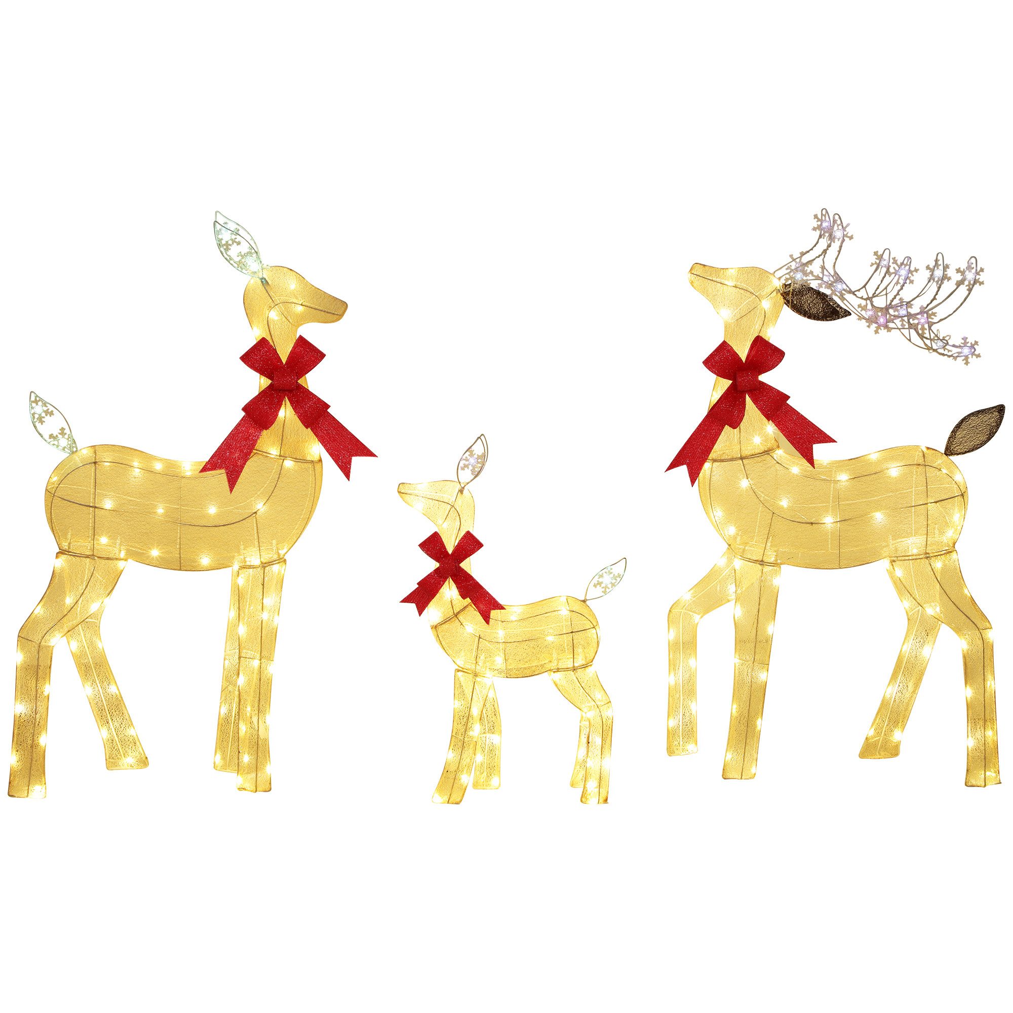 Outsunny Weihnachtsfigur mit 242 LEDs (3-teiliges Weihnachtsdekorationsset, günstig online kaufen