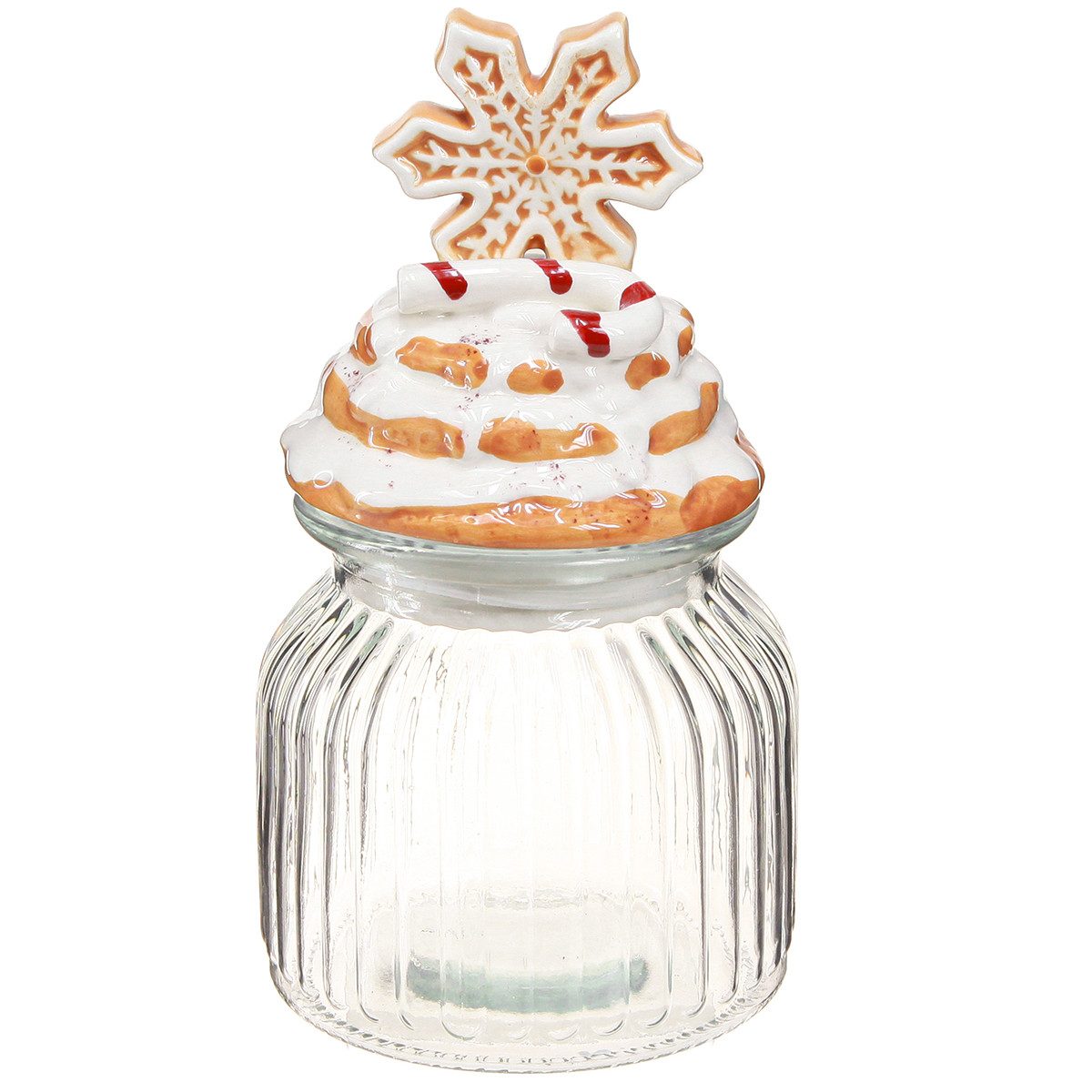 Weihnachtsmann Weihnachten Keksglas Schneeflocke Bonboniere H20cm