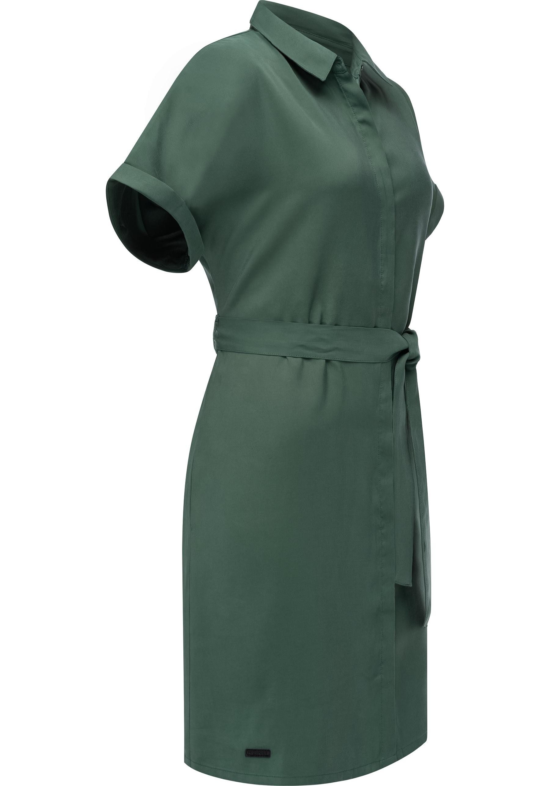 Ragwear Blusenkleid "Manilla", Kurzarm Midikleid mit Taillengürtel günstig online kaufen