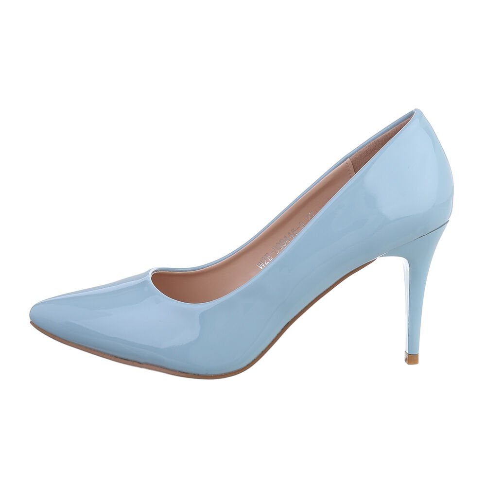 Pumps Pfennig-/Stilettoabsatz High in Heel Elegant Abendschuhe Damen Ital-Design High-Heel-Pumps Hellblau