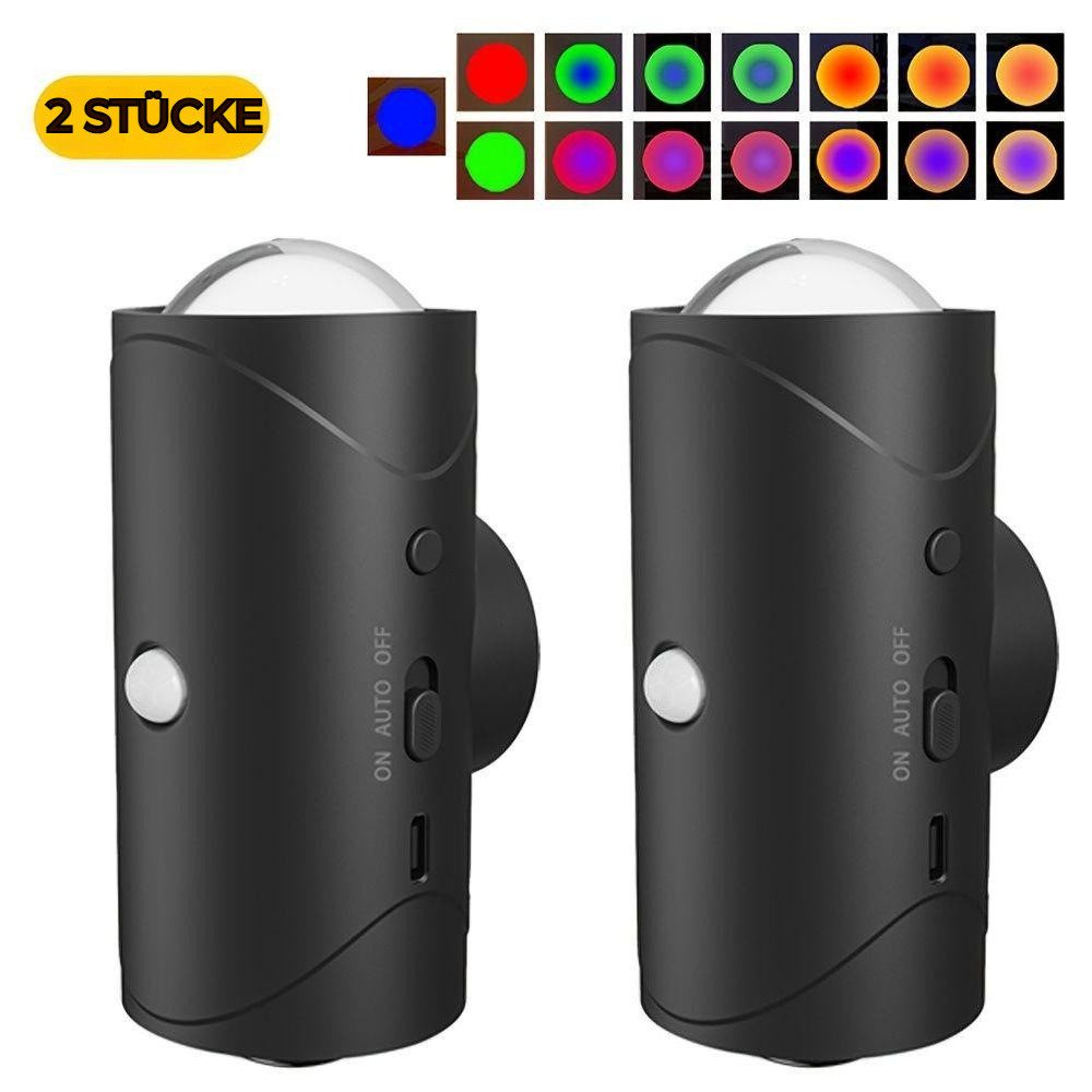 PRIISF Wandleuchte Akku Wandlampe mit Bewegungsmelder LED Wandlicht RGB War günstig online kaufen