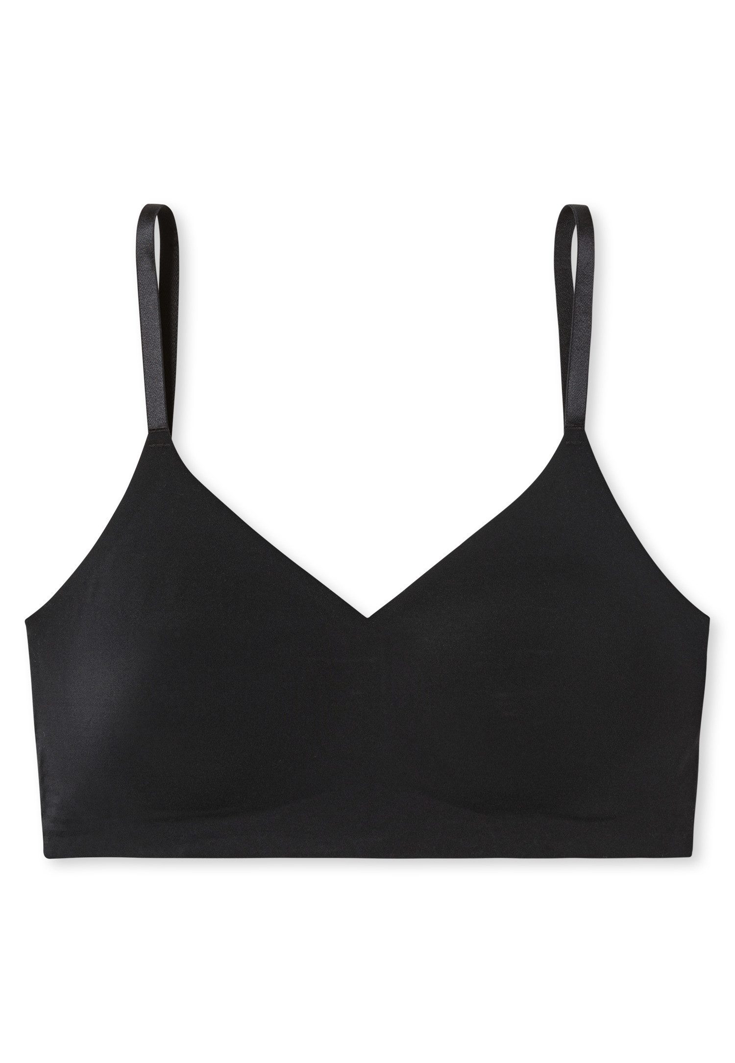 Schiesser Bustier Invisible Soft Mikrofaser, herausnehmbare Pads, V-Ausschnitt, Lasercut-Abschlüsse