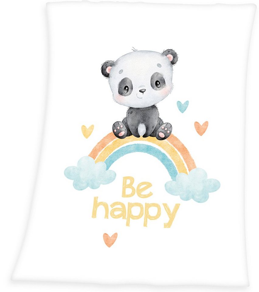 Babydecke Regenbogen Panda, Baby Best, mit liebevollem Motiv