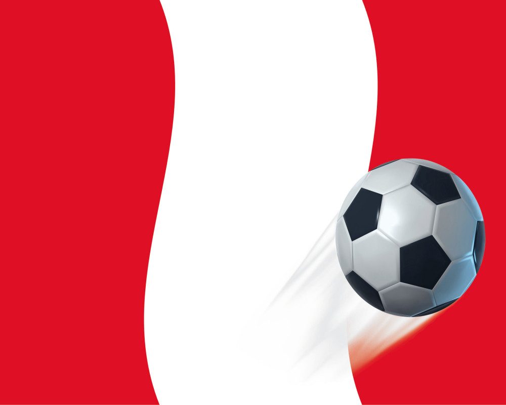 1art1 Poster FuÃŸball Kunstdruck Bild - Peru Länder-Flagge (40 x 50 cm)