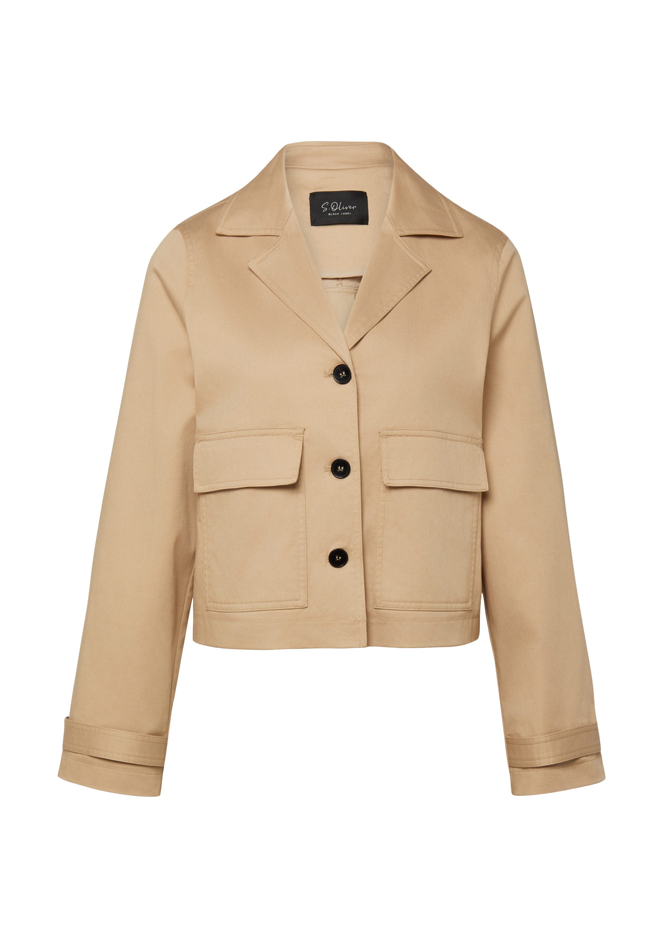 s.Oliver Funktionsjacke Indoor-Blazer Kurzer Trench aus Baumwolle