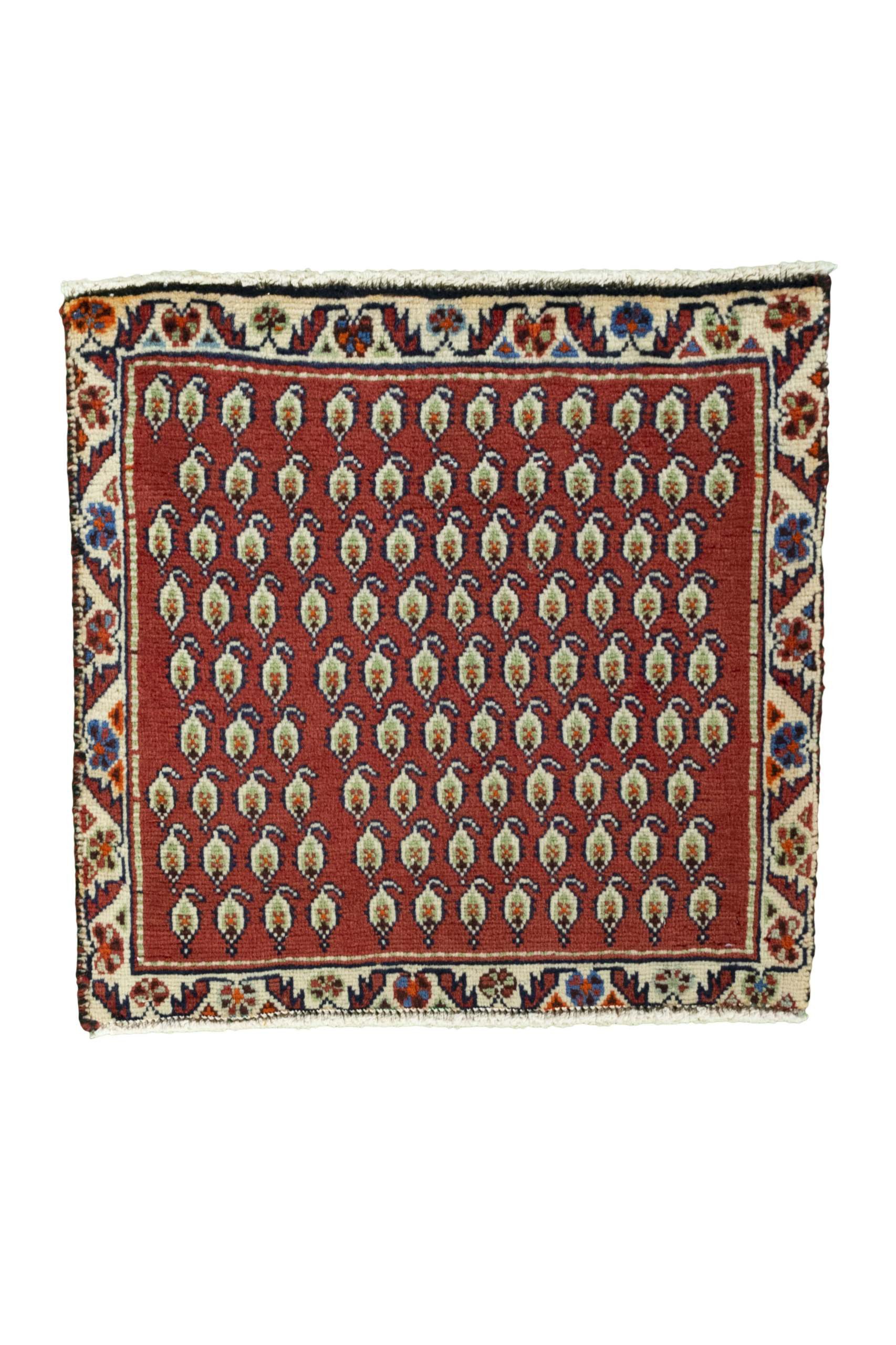 CABBEL Orientteppich 57x57 cm Perser Shiraz Rot Schurwolle Handgeknüpft Nomaden Unikat, quadratisch, Höhe: 8 mm, 100% Schurwolle – weich, pflegeleicht, solide Knüpfdichte