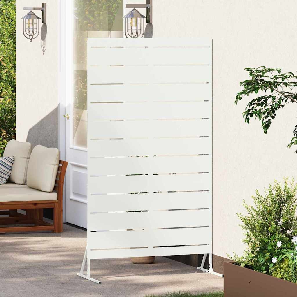 vidaXL Gartenzaun Sichtschutz Weiß Stahl, (1-St) günstig online kaufen