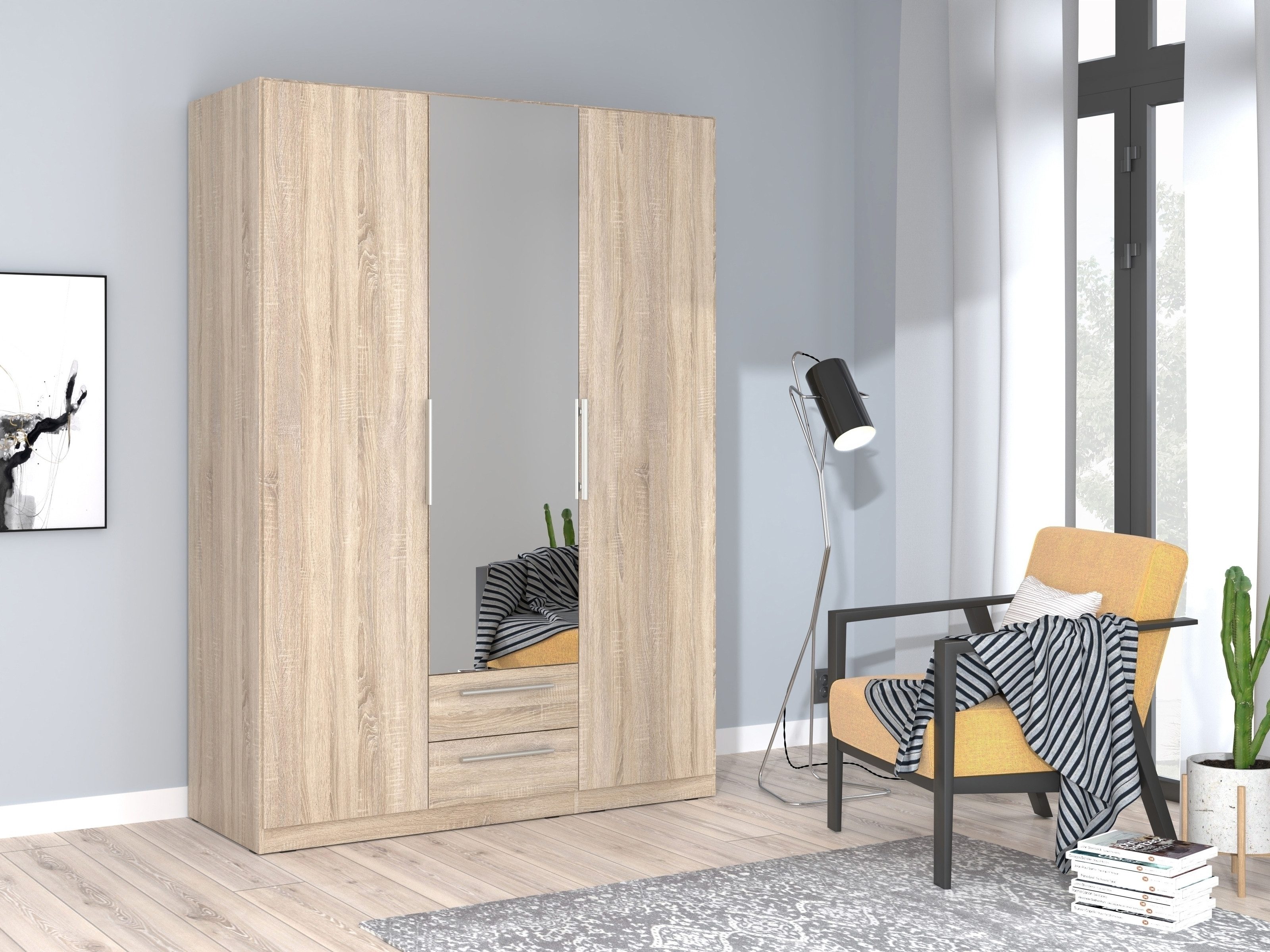 Kleiderschrank in Sonoma Eiche - 150,6x212,9x58,9cm (BxHxT)