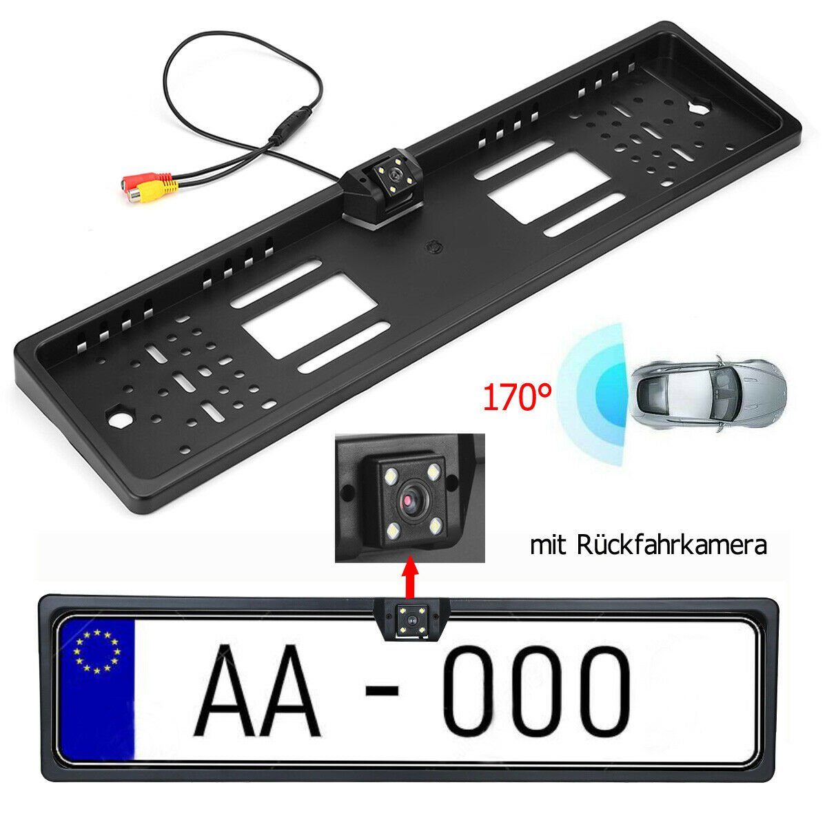 CARMATRIX Solar Funk Rückfahrsystem HD Rückfahrkamera im Nummernschild mit  2 PDC Sensoren Solarpanel bei Marktkauf online bestellen