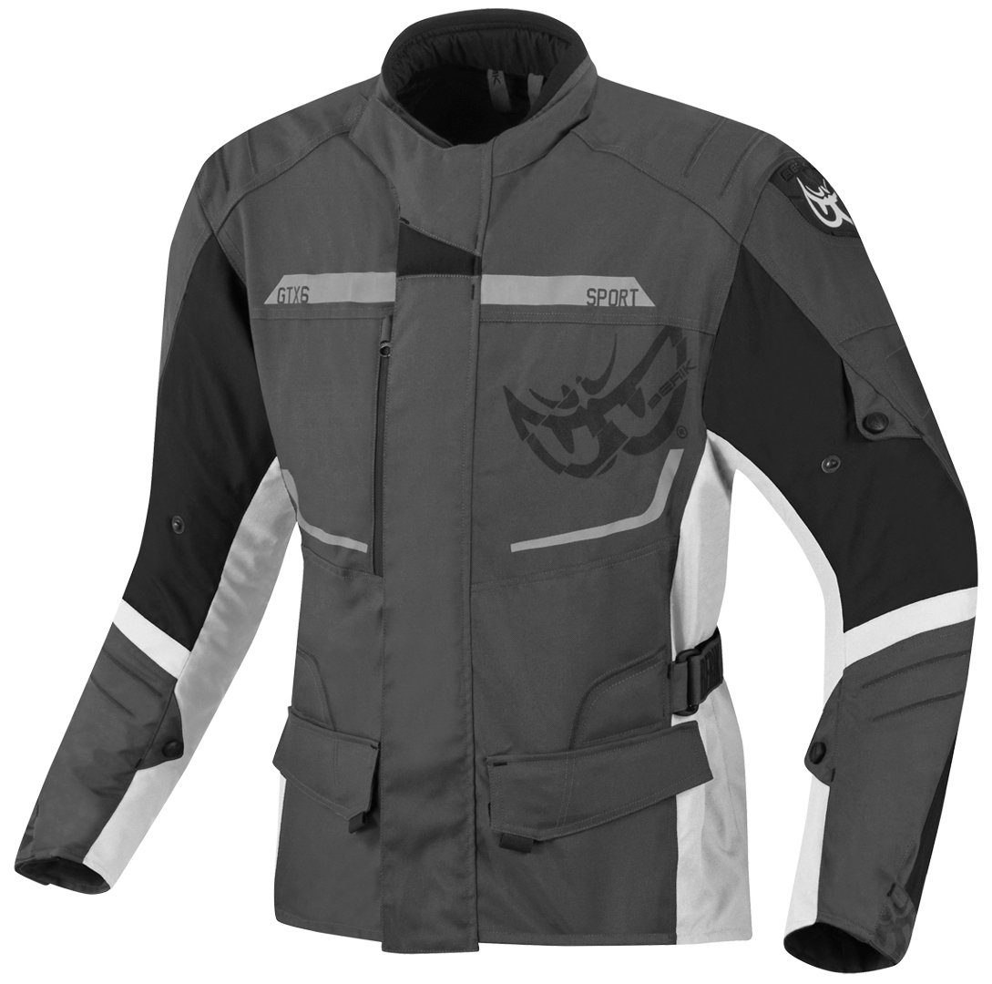 Berik Motorradjacke Tourer Wasserdichte Motorrad Textiljacke Grey/Black/White