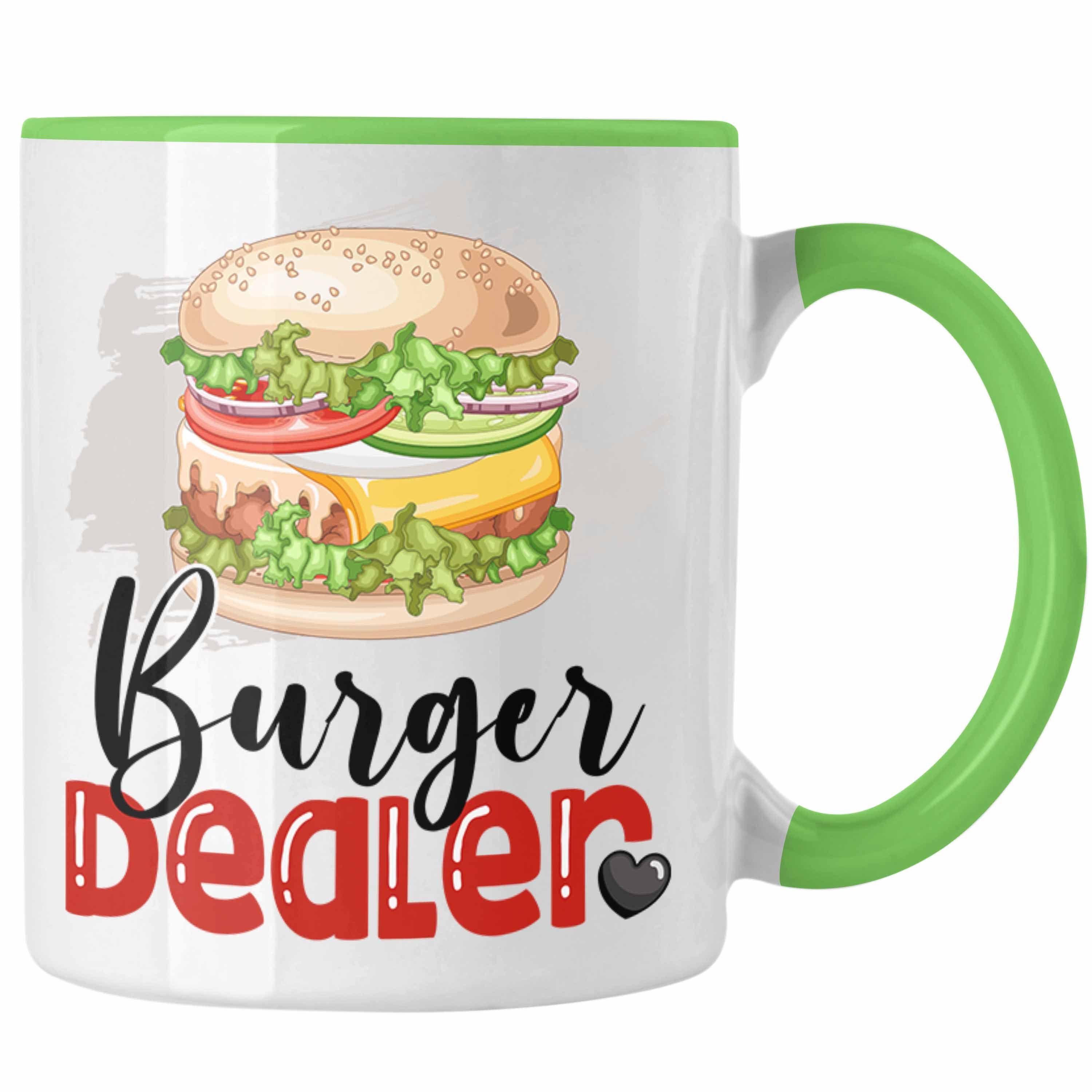 Trendation Tasse Burger Dealer Tasse Geschenk für Besten Burgerverkäufer Geburtstag Spr Grün | Teetassen