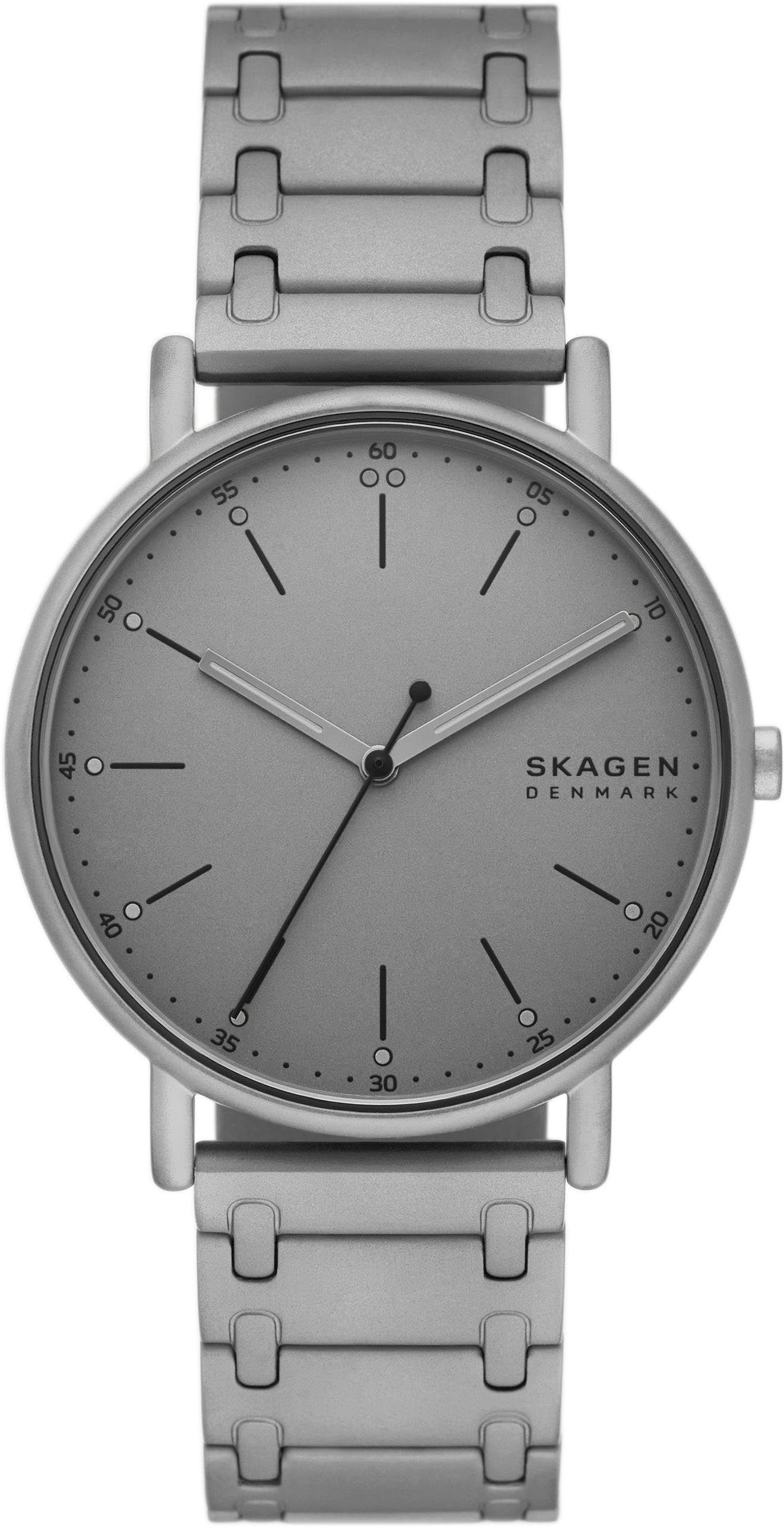 Skagen Quarzuhr SIGNATUR, Armbanduhr, Herrenuhr, analog, Edelstahlarmband