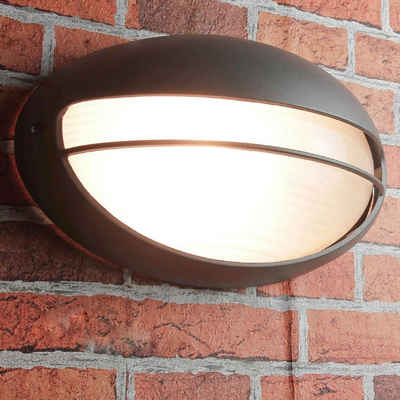 Licht-Erlebnisse Außen-Wandleuchte AMSTERDAM, ohne Leuchtmittel, Außen Wandlampe Anthrazit Maritim IP44 E27