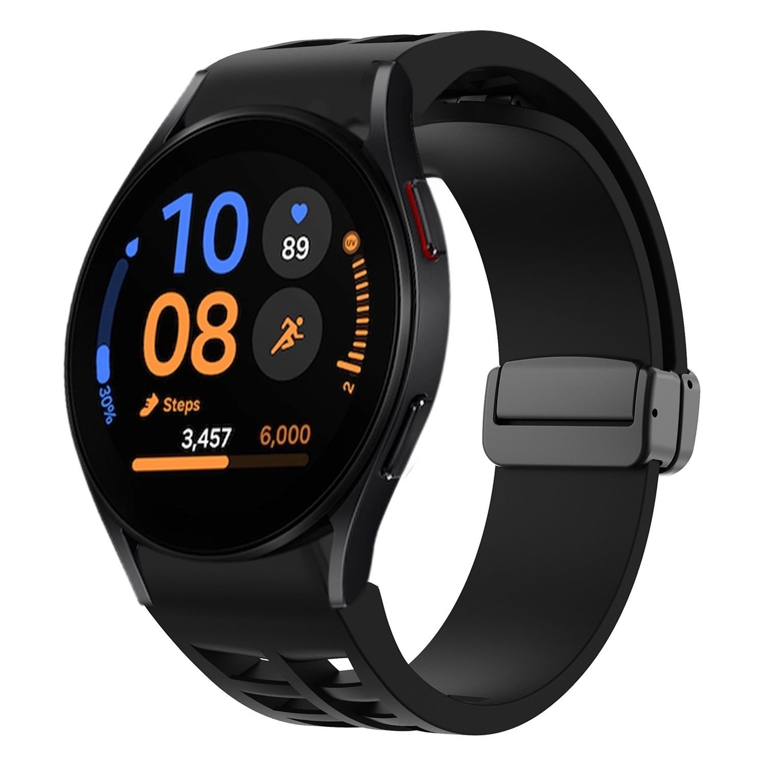 Smartwatch-Armband Für Samsung Galaxy Watch FE / 6 / 5 / 4 40mm Silikon Armband Schwarz