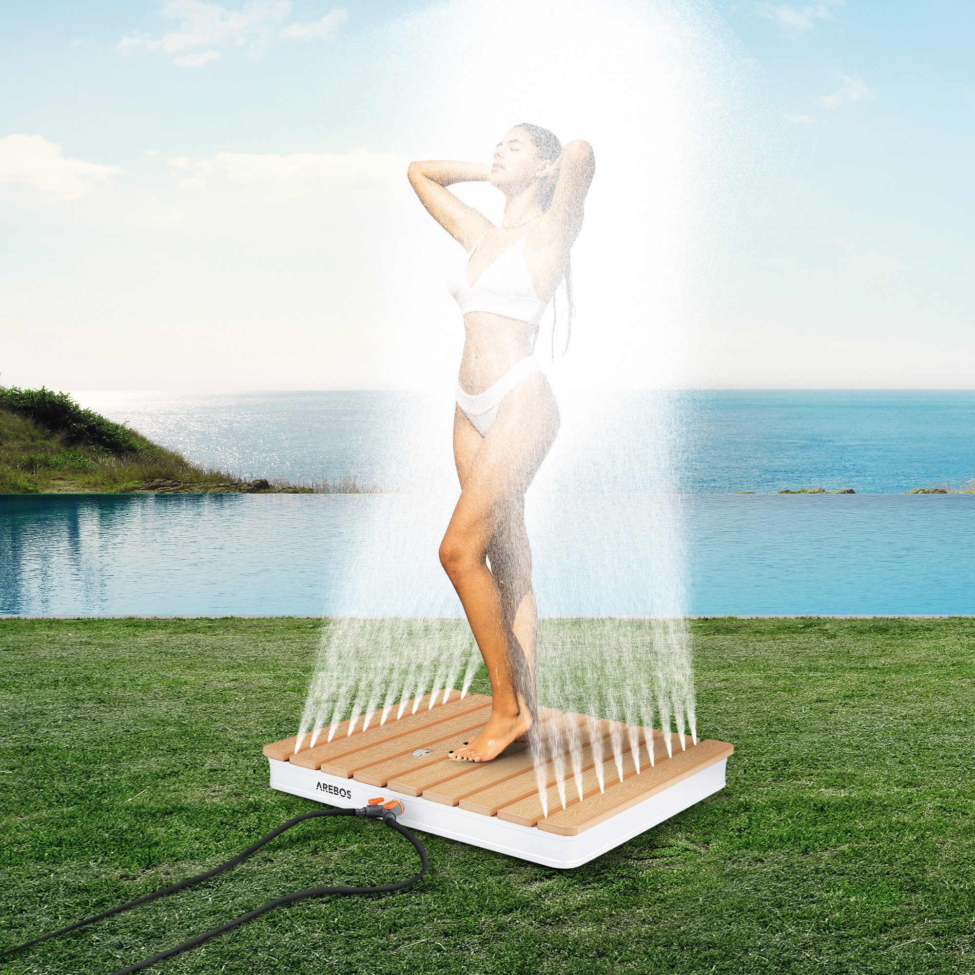 Arebos Gartendusche Bodendusche Außendusche Garten Pool günstig online kaufen