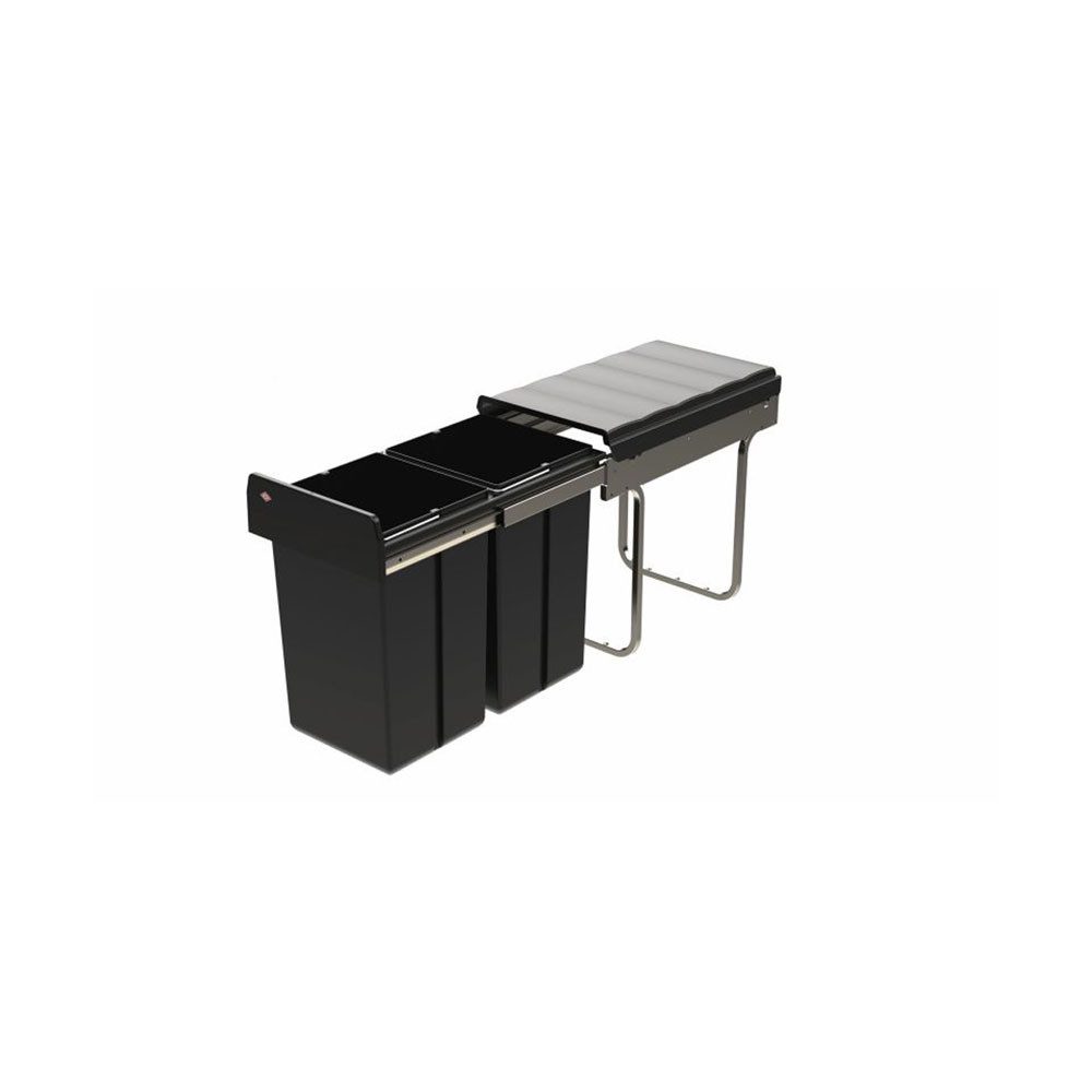 WESCO Einbaumülleimer Abfallsammler Traditionline Double-Boy 410 ECO/300-2, schwarz