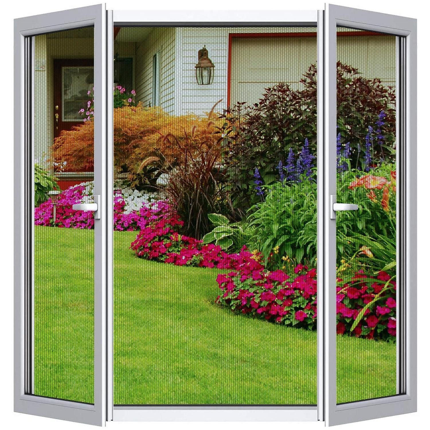 LuxusKollektion Insektenschutz-Fensterrahmen Fliegengitter Fenster Selbstklebend 110x130cm Schwarz 2 Stück