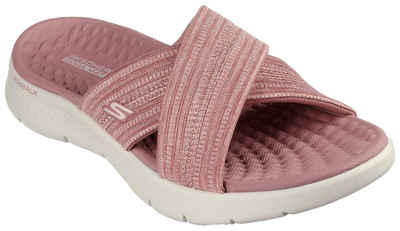 Skechers GO WALK FLEX SANDAL-BUTTERFLY BLISS Pantolette, Keilabsatz, Sommerschuh, Schlappen mit Goga Mat Footbed