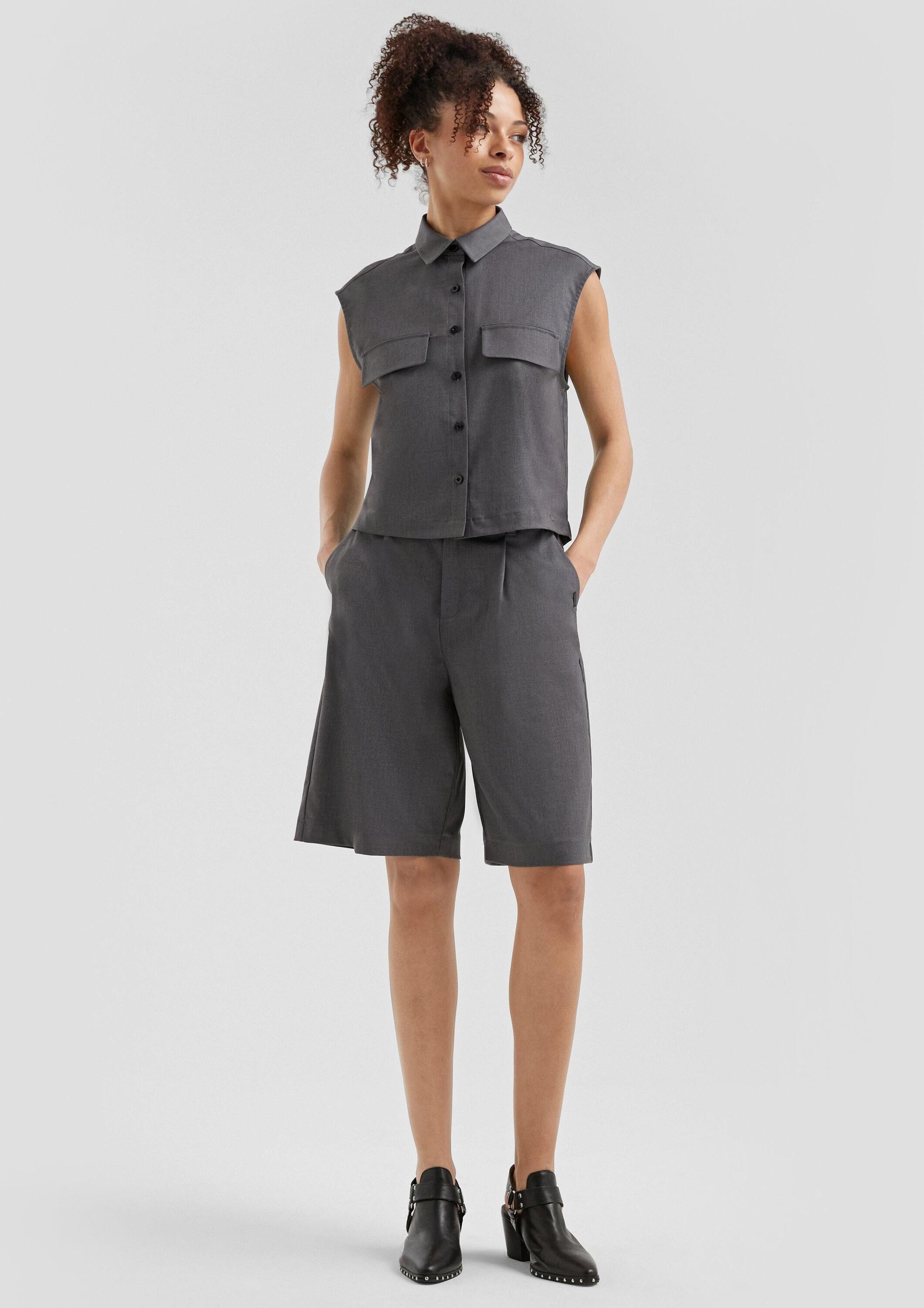 QS Funktionsweste Indoor-Weste Melierte Weste im Loose Fit