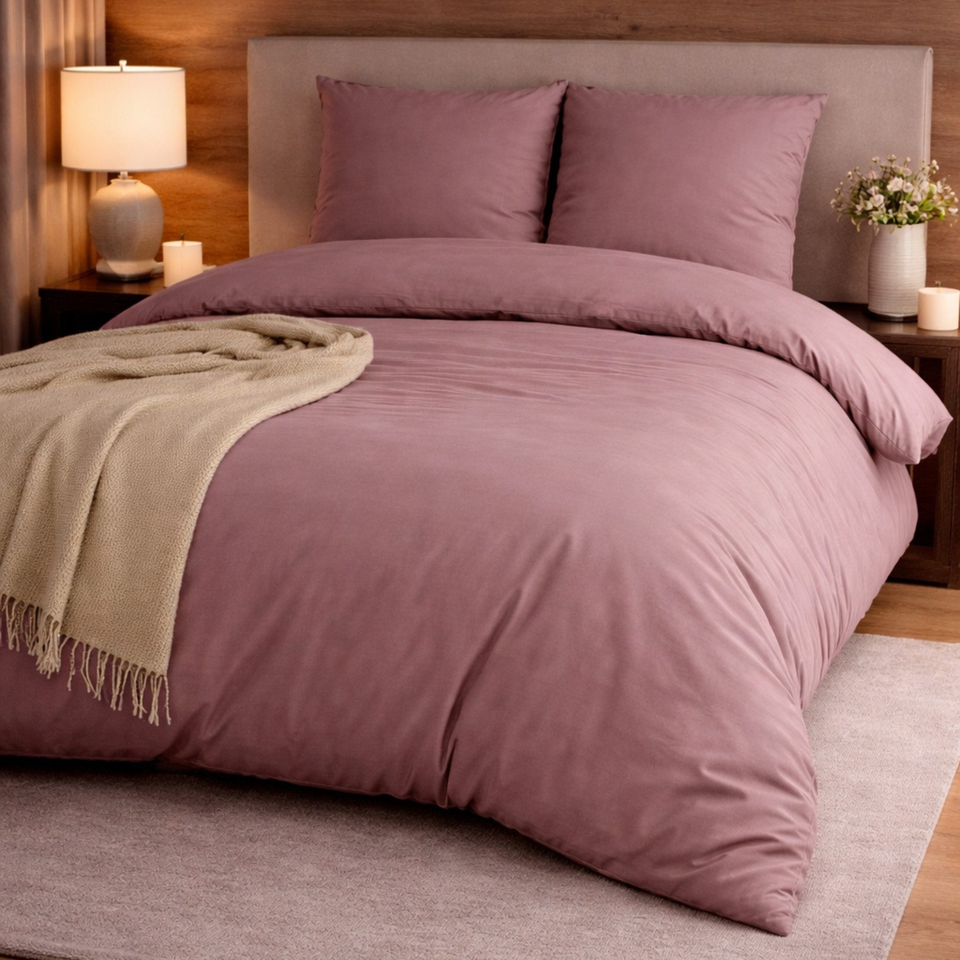 sleepling Bettwäsche Satin Wendebettbezug, Satin, glänzender Satin-Look