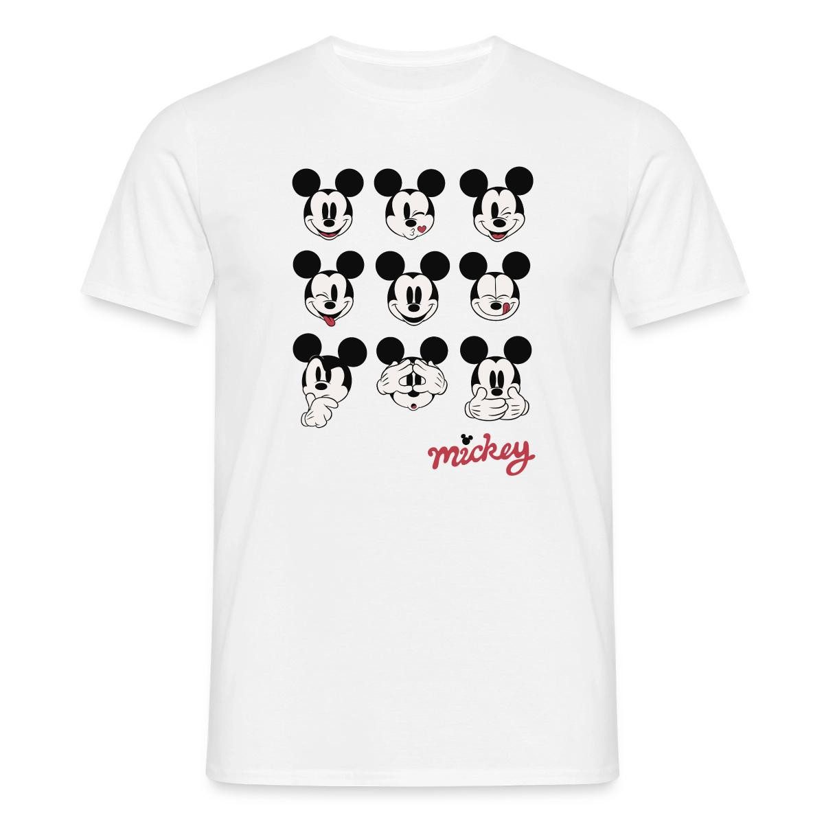 Spreadshirt T-Shirt Mickey & Minnie Mickey Mouse Gesichtsausdrücke Männer T-Shirt (1-tlg)